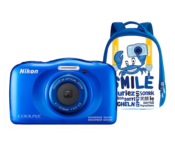 NIKON COOLPIX W100 AZUL KIT FAMILIA SUMERGIBLE 13.2MP + MOCHILA SKU: +95388 | NIKON | Title